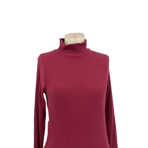 Free People Beach Guess Who's Back Rib Knit Cutout‎ Dress Wild Garnet Size Large - Picture 4 of 11